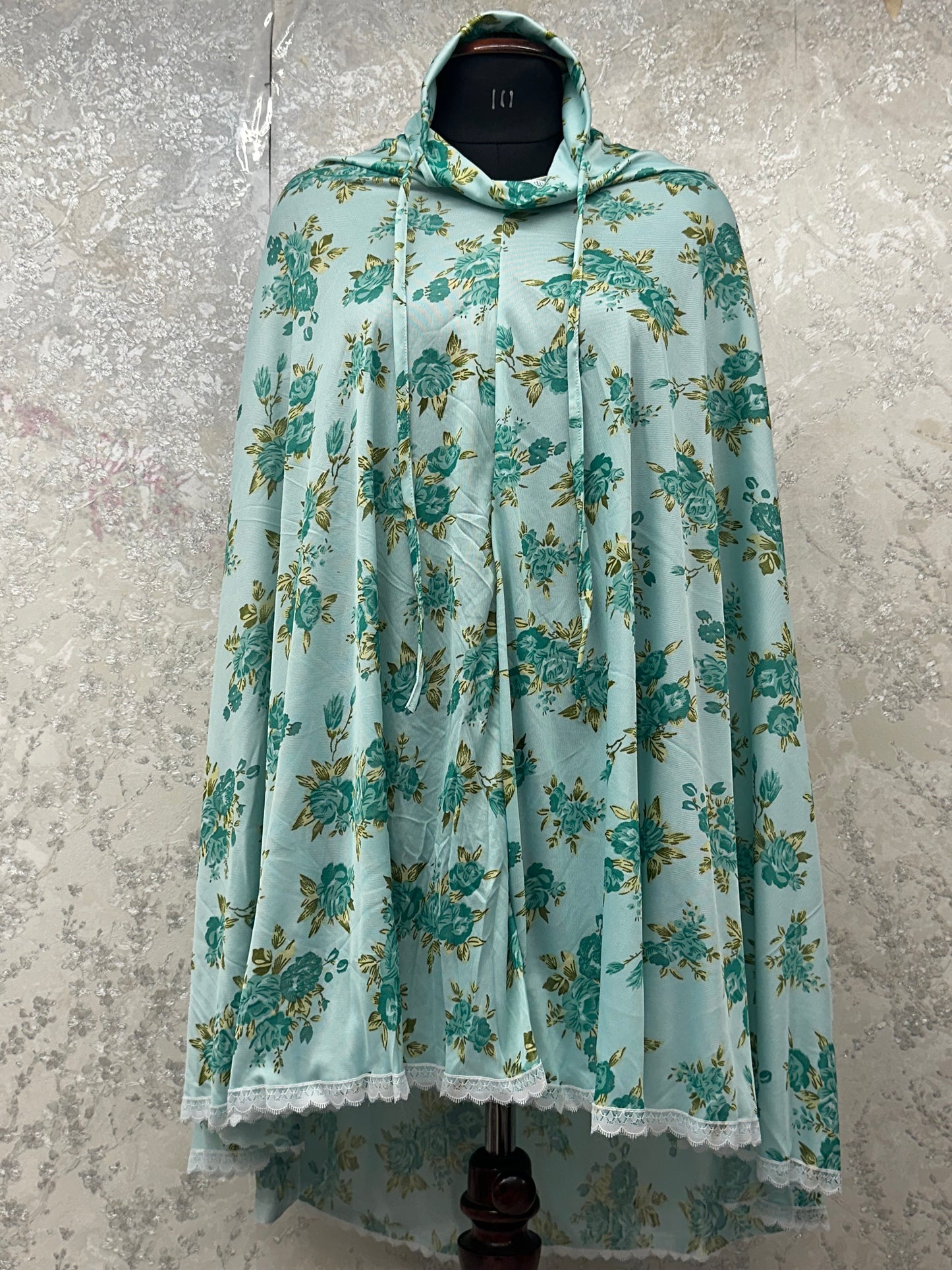 Khimar - Indian Lycra (Mint Green floral)