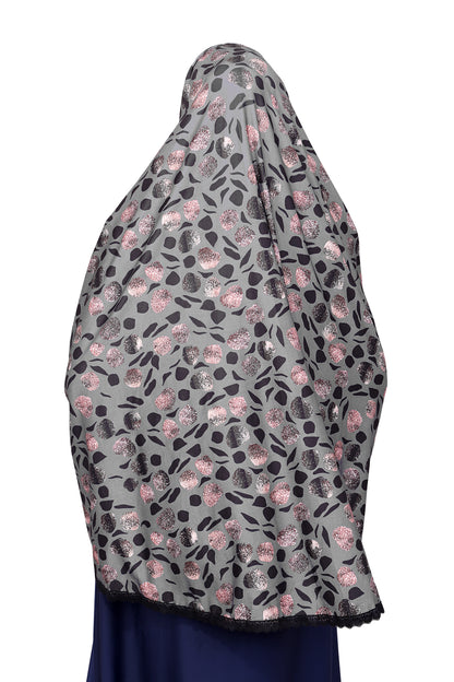 Grey Print Khimar