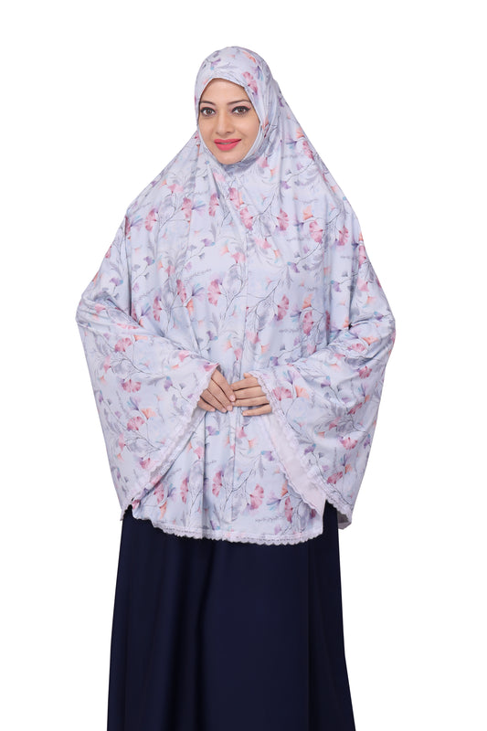 White Floral Khimar