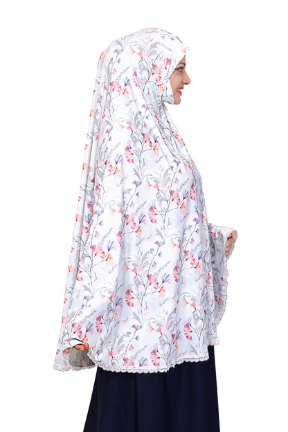 White Floral Khimar