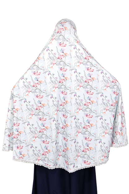 White Floral Khimar